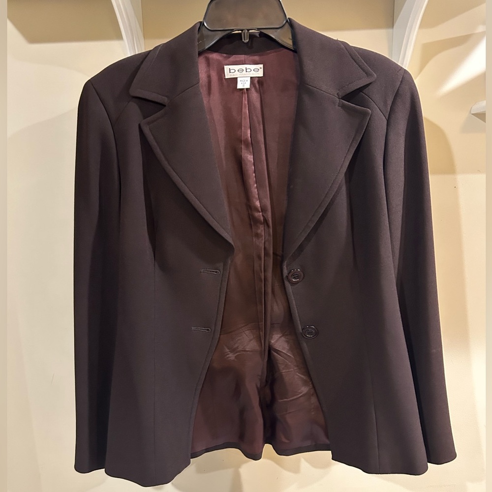 Brown Bebe Blazer/Mini Skirt Set